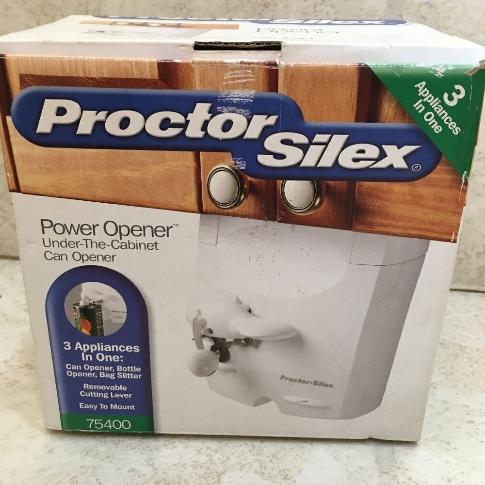 VINTAGE OPEN BOX PROCTOR SILEX UNDER CABINET MOUNT POWER CAN OPENER‎